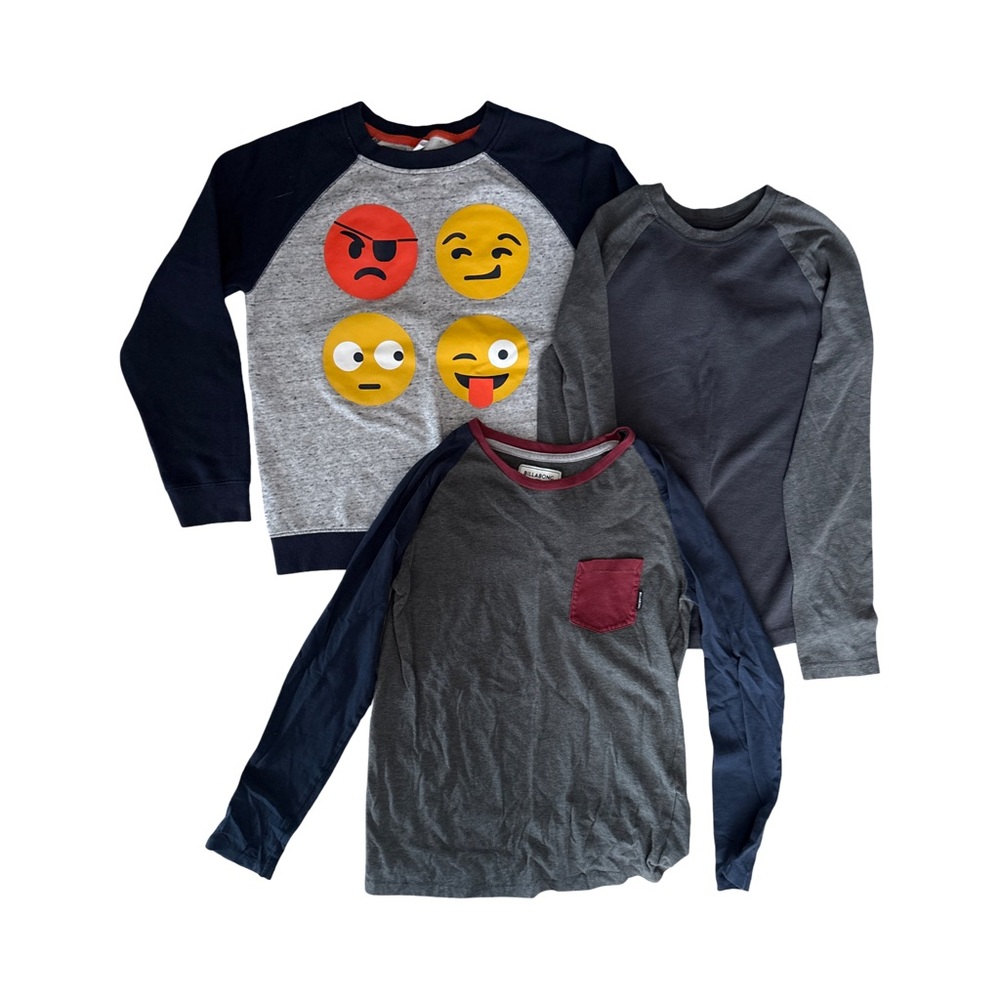 Emoji Graphic Kids Long Sleeve Shirt Set